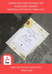 (FREE Editable PDF ) Sunflower Garden Wedding Invitation Templates