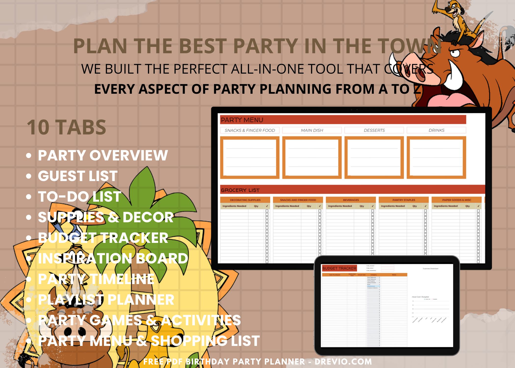 Lion King Birthday Party Planner