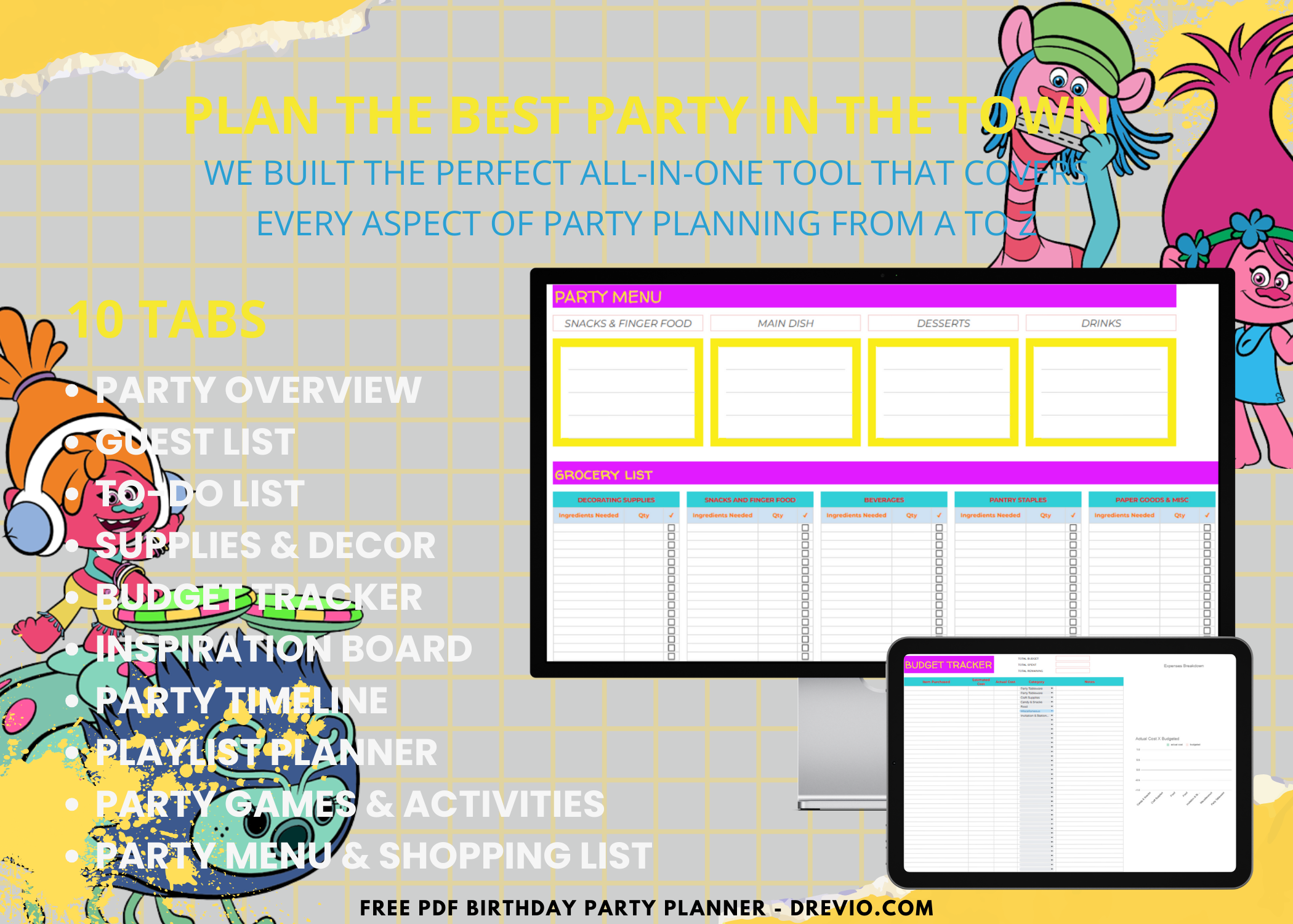 Trolls Birthday Party Planner