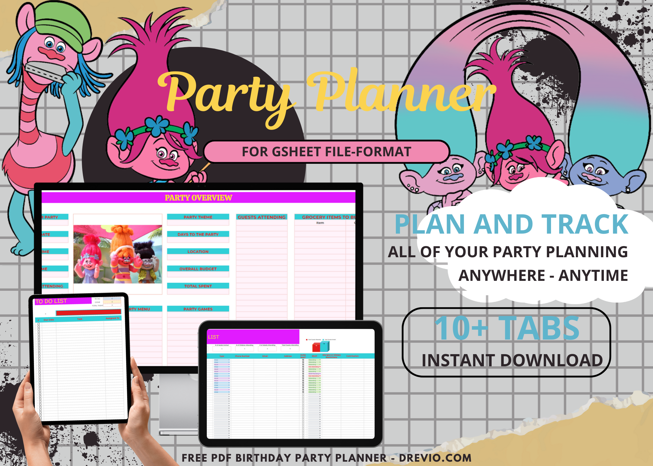 Trolls Birthday Party Planner